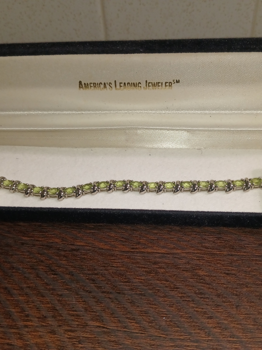 Sterling Silver Peridot Tennis Bracelet - Green Gemstone